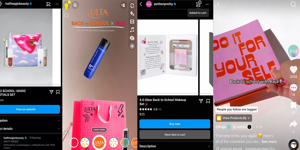 Back-to-school beauty campaigns lean into Snapchat, TikTok and Instagram shopping